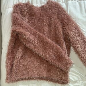 Cozy Pink Fuzzy Sweater